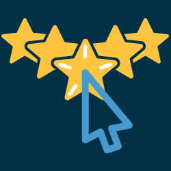Icon Bewerten Sie uns mit 5 Sternen